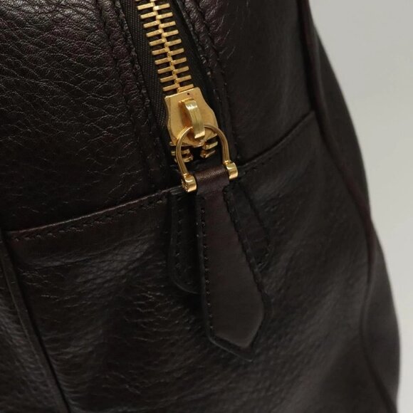 BURBERRY Shoulder Bag Leather Black Gold Auth 134105 - Picture 10 of 16